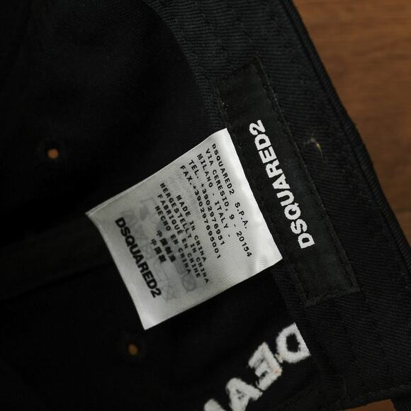 Dsquared2 Black Double Mirror Logo Baseball Cap Hat Adjustable Rare Designer - Picture 5 of 5